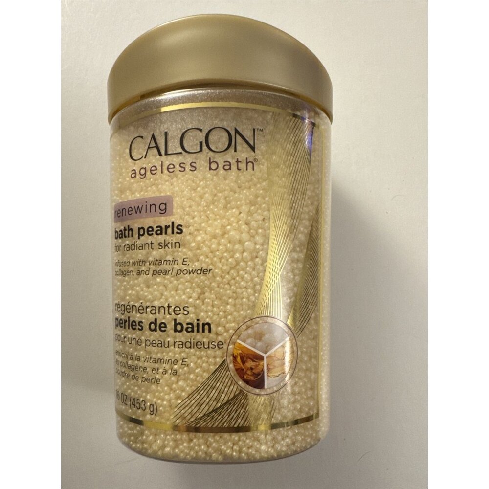 Calgon Ageless Renewing Bath Pearl Vitamin E, Collagen & Pearl Powder 16 Oz J20